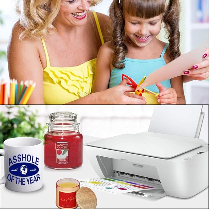 Printable Vinyl Sticker Paper Waterproof Translucent Decal Paper Self-Adhesive Clear Labels Crafts Dries Quickly for Any Epson HP Canon Sawgrass Inkjet Printer