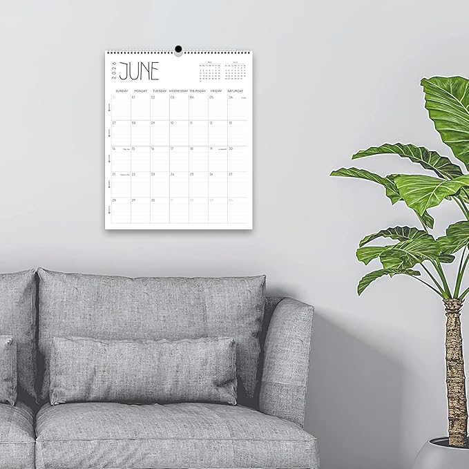 Guasslee Wall Calendar 2025, 11.5" X 14" Vertical Wall Calendar 2025, 18-Month Desk/Wall Calendar Runs From 2025 Jan - 2026 Jun, Monthly Hanging Planner Spiral Bound For School Home Office Organizing