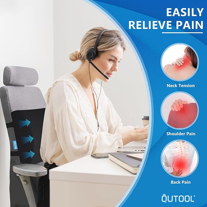 Lumbar Support Pillow for Office Chair, Memory Foam Office Chair Back Support,Lower Back Pillow for Car Seat, Back Pain Relief, Back Pillow for Chair with Adjustable Strap and Mesh Washable Cover