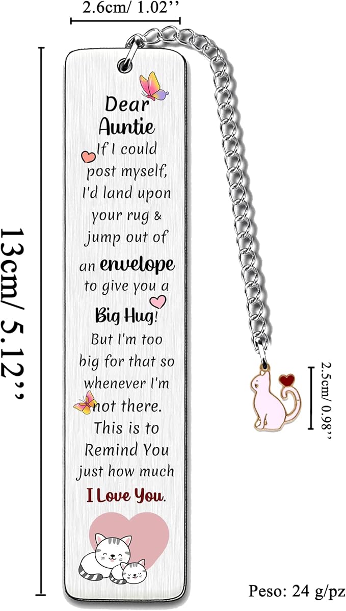Aunt Bookmarks Christmas Gift Bookmark Aunty Birthday Present I Love You Happy Retirement Appreciate Love Quotes Engraved Thanksgiving Keepsakes Best Auntie Mothers Day Gifts Ideas from Niece Nephew