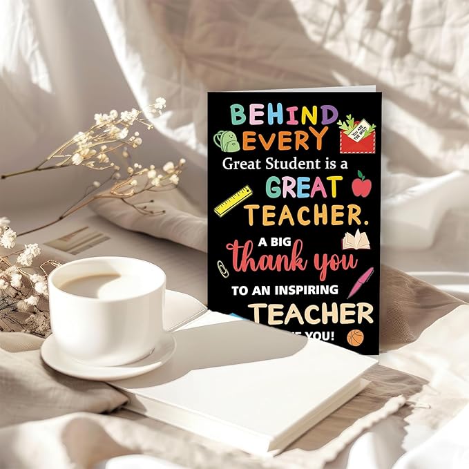 Teacher Appreciation Cards, Thank You Teacher Card for Preschool, Daycare & Educators - Teacher Appreciation Gifts Ideas, Thank You for Helping Me Grow, Perfect Preschool Teacher Appreciation Gifts