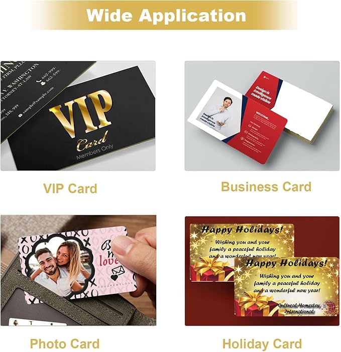 100PCS Metal Business Card 0.45mm Thickness Aluminum Cards Metal Engraving Blanks Cards Aluminum Laser Engraving Cards for Office Name Cards, DIY Gift Cards, VIP Cards 3.4 x 2.1 Inch, Black