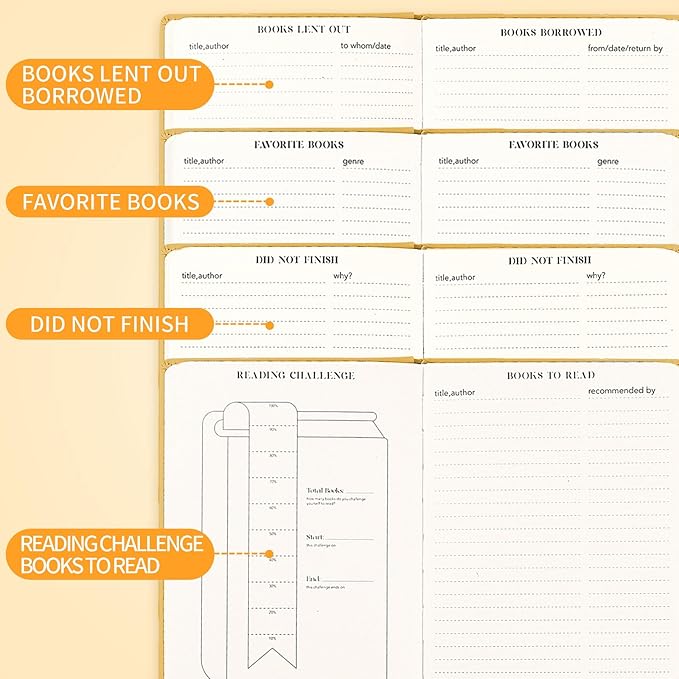 Reading Journal Book Lovers Gifts Book Journal Hardcover Leather For Readers Review and Track Your Reading (121 Book Reviews, Khaki)