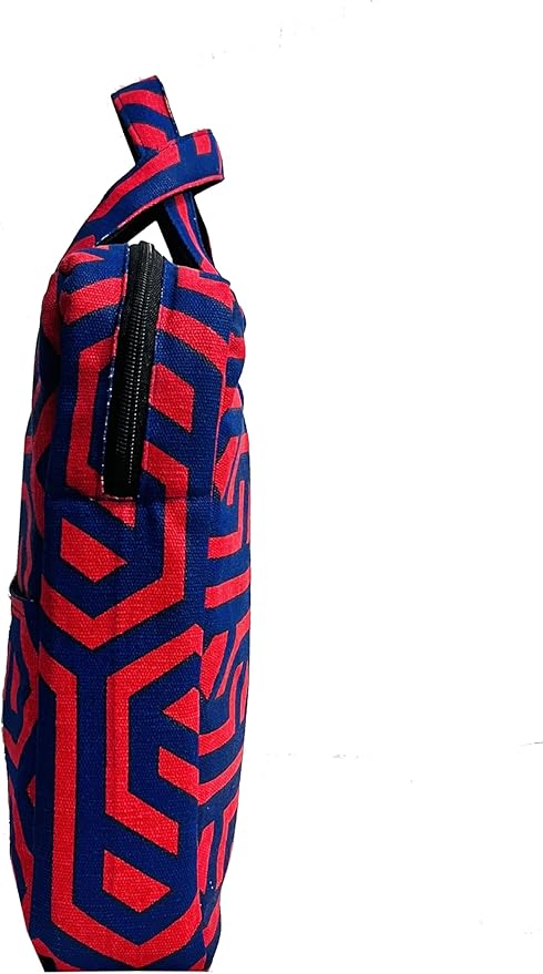 Laptop Bag With Red And Blue Geometric Linked Print FOR 13 TO 15 INCHES MACBOOK, IPAD AND WINDOWS LAPTOP