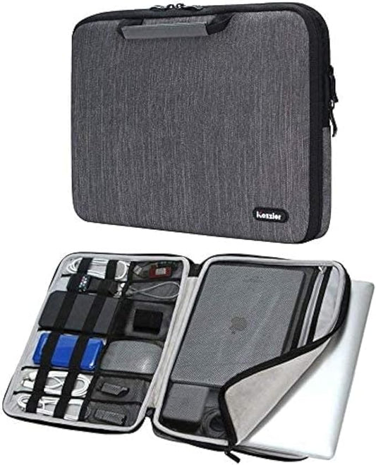 iCozzier Handle 11-11.6 Inch Laptop and iPad Case/Electronic Accessories Storage Bag 11”Laptop Sleeve for Ultrabook/Notebook/Netbook/MacBook - Grey