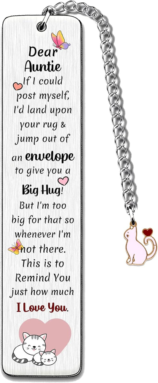 Aunt Bookmarks Christmas Gift Bookmark Aunty Birthday Present I Love You Happy Retirement Appreciate Love Quotes Engraved Thanksgiving Keepsakes Best Auntie Mothers Day Gifts Ideas from Niece Nephew