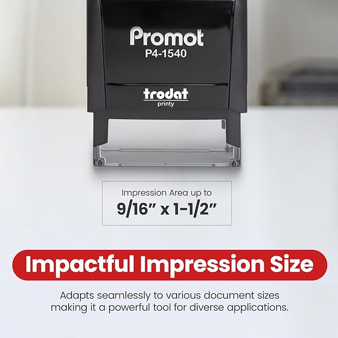 Promot for Deposit Only Self Inking Rubber Stamp - Refillable Office Stamps - Business, Bookkeeping, Ordering, Accounting, Work, Bank, Deposit Stamper - Red Ink