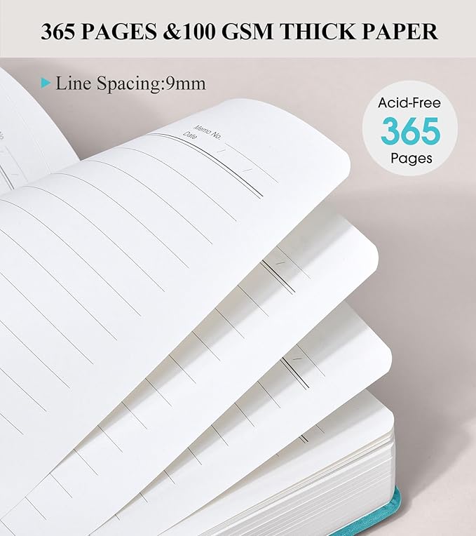 365 Page Thick Lined Journal Notebook for Men Women, B5 Large Leather Journals for Writing, Hardcover Notebooks for Work, School, Note Taking, Business, Travel Diary, College Ruled 7.6" x 10"