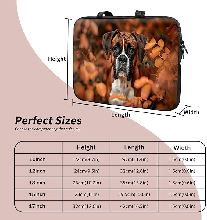 Laptop Sleeve Case Bag 13 inch, Dog Autumn Slim Carrying Case Durable Handbag Travel Laptop Bag for 13 inch MacBook Air M3/M2/Pro M2/ 13" iPad Pro/Air M4/M2 2024