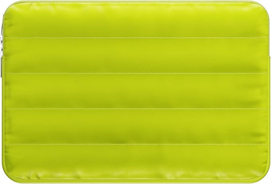 LS-M Puffy 13-14 Inch Laptop Sleeve Case for Women Men Cute Carrying Cover Compatible with MacBook Air M2, MacBook Pro 14 Protective Portable Case (Green, 15-16inch)