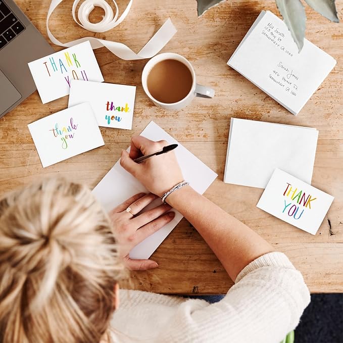 Juvale 48 Pack 4x6-inch Bulk Thank You Cards with Envelopes - Appreciation Gift Note for Teachers and Kids (6 Assorted Designs)