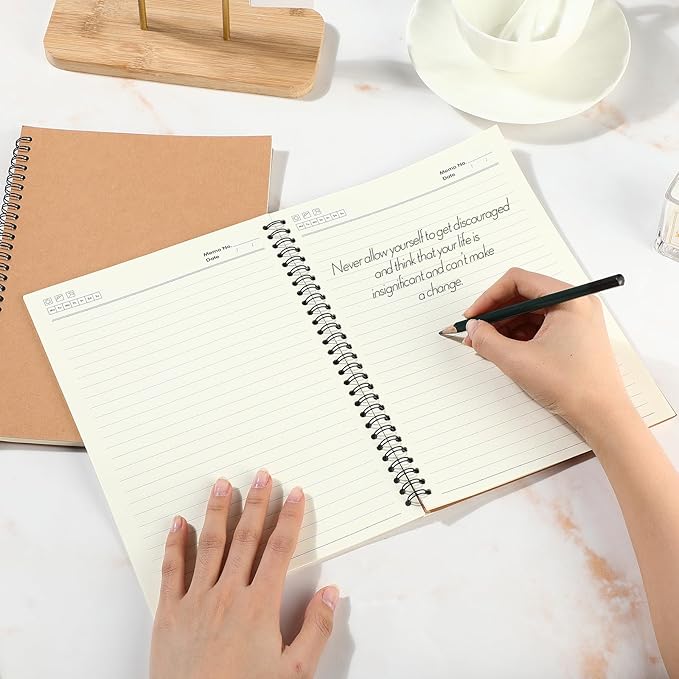 Epakh 22 Packs Spiral Notebook Hard Cover Spiral Journal, Wide Ruled Pages, 50 Sheets 100 Pages, Lined Style(Brown,B5)