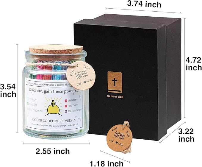 The Hope Jar Bible Verses,Read Me When Bible Verses Jar for Emotions and Feelings, for Mom,Daily Motivational Scripture Prayer Hope Jar,Christian Gifts for Women (Bible Jar of Virtues)