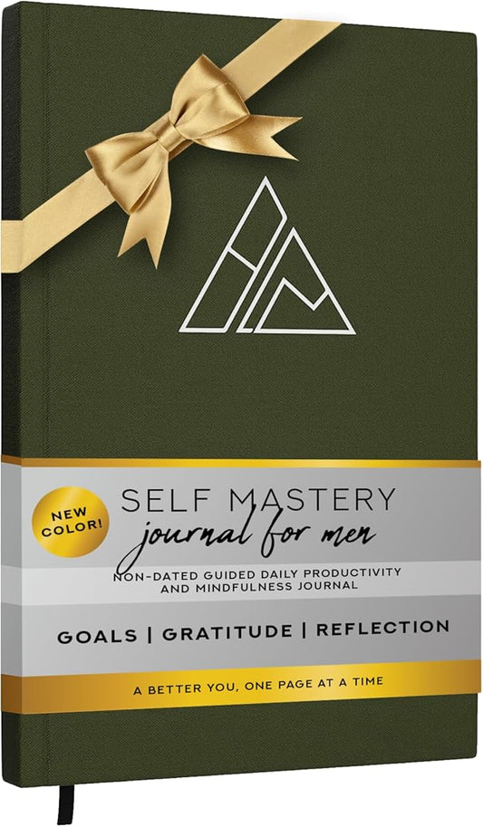 Self-Mastery Journal for Men - Gratitude Journal – 5 Minute Journal - Reflection Manifestation Journal for Mindfulness – Goal/Guided Gratitude Journal for Women & Men (Olive, Self Care Journal)
