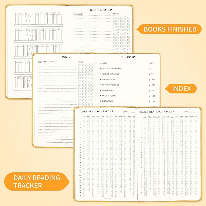 Reading Journal Book Lovers Gifts Book Journal Hardcover Leather For Readers Review and Track Your Reading (121 Book Reviews, Khaki)