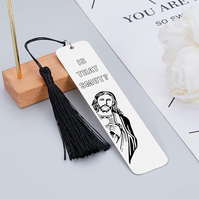 Is That Smutt Jesus Bookmark,Smutty Book Lovers Gifts,Christmas Stocking Stuffers for Adult Women,Funny Bookmarks for Women,Smut Bookmarks,Dirty Santa Gifts,Funny Gifts for Women Adult Spicy Bookmarks