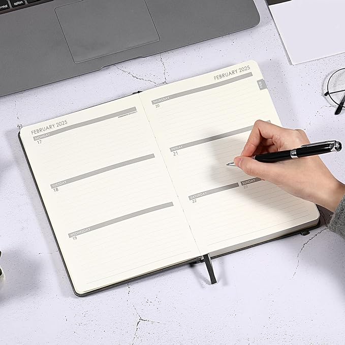 2025 Planner - Weekly & Monthly Planner 2025 with Calendar Stickers, JAN 2025 - DEC 2025, 5.75" X 8.25", Planner 2025 with Premium Thicker Paper, Pen Holder, Inner Pocket and 44 Notes Pages - Gray