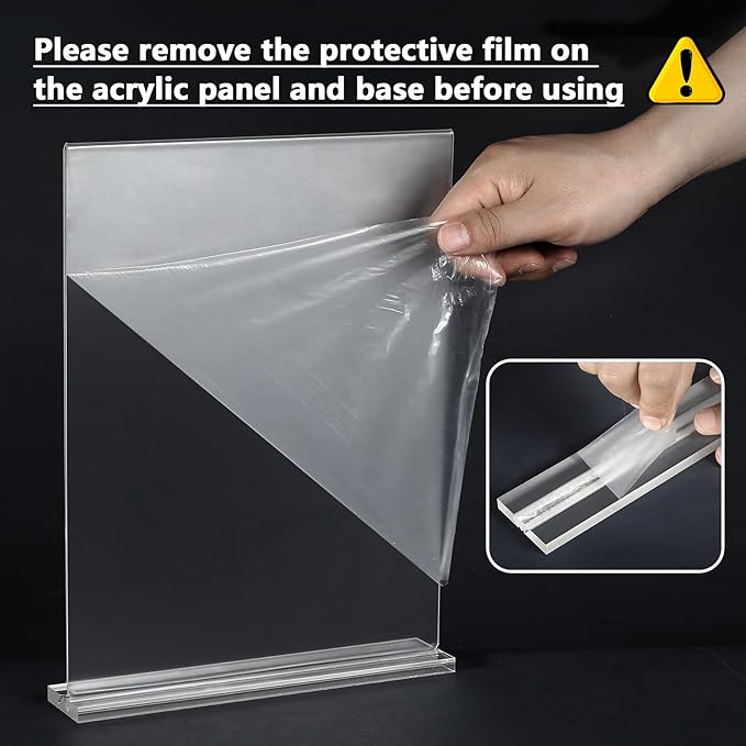 MaxGear Acrylic Sign Holder 8.5x11 Inches 10 Pack, Double Sided Clear Display Stand Table Top Paper Holder, Vertical Menu Flyer Stand, Plastic Frame for Stores, Restaurants, Hotels, Office ﻿