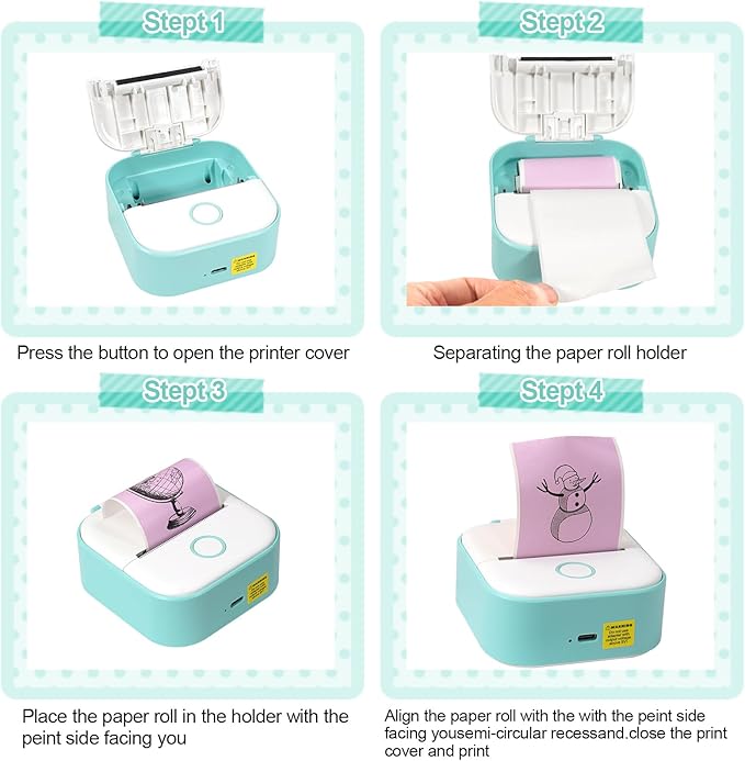 14 Rolls 53mmx28mm Thermal Printer Paper, Mini Colorful Self-adhesive Label Printer Paper for Phomemo Memoking Mini Printer, Small Printer T02/M02, Study Notes, Journal Photos (Multicolor)