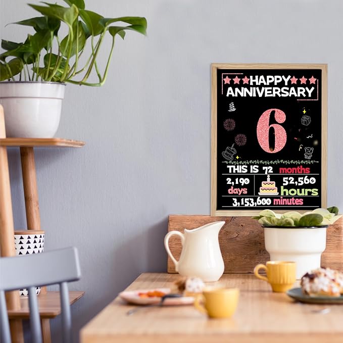 Joycard 6th Anniversary Card for Women, Wedding Card for Wife, Sweet Marriage Decorations Gifts for Couple, Perfect for Her on Anniversary Day, Back in 2019