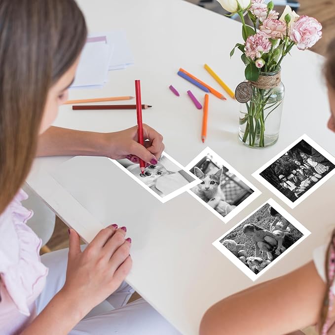 12 Rolls Kids Camera Instant Print Refill Paper Set, Phetium HD Printing Thermal Paper for Most Kids Instant Camera Photo Print (White-12 Rolls)