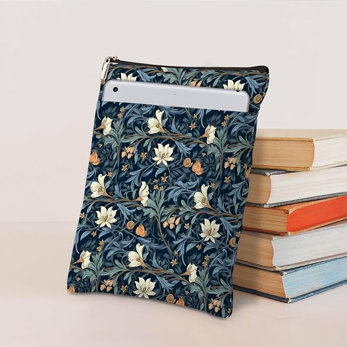 Botanical Book Sleeve, Classic Flower Book Covers for Paperbacks, Floral Book Pouch Book Protector, Book Lovers Gifts for Women Girls Teacher, Book Accessories Book Club Gifts Christmas Birthday Gifts