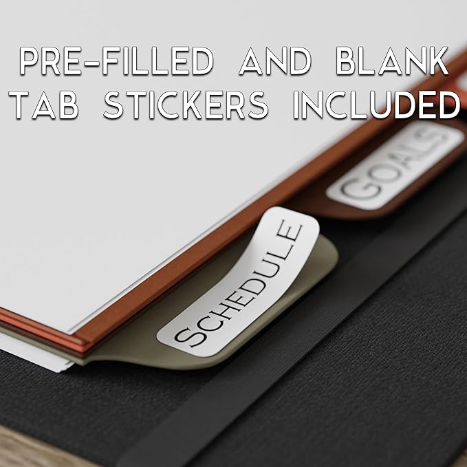 A5 Blank Paper 6-Hole Punched Accessory Kit - 50 Sheets, Ruler, Dividers, and Tab Stickers. 100 GSM, 148mm x 210mm (5.83" x 8.27")