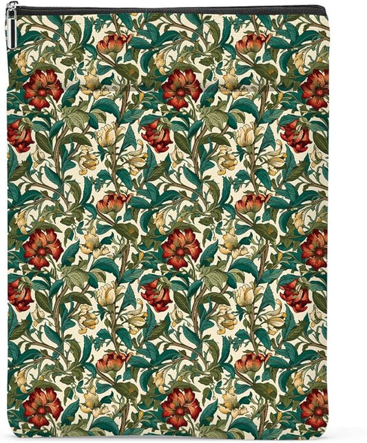 Botanical Book Sleeve, Classic Flower Book Covers for Paperbacks, Floral Book Pouch Book Protector, Book Lovers Gifts for Women Girls Friend, Book Accessories Book Club Gifts Christmas Birthday Gifts