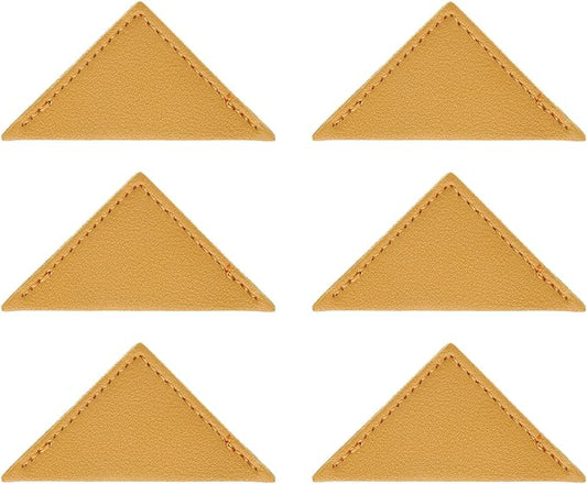 uxcell 6Pcs Leather Square Bookmarks, Corner Bookmarks Book Marks Page Markers Cute Page Clip for Men Women Teacher Reader Book Lover Writers (Ginger)
