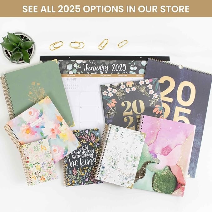 bloom daily planners 2025 Planner (8.5" x 11") Calendar Year Day Planner (January 2025 - December 2025) - Weekly & Monthly Agenda Organizer with Stickers & Tabs - Watercolor Waves