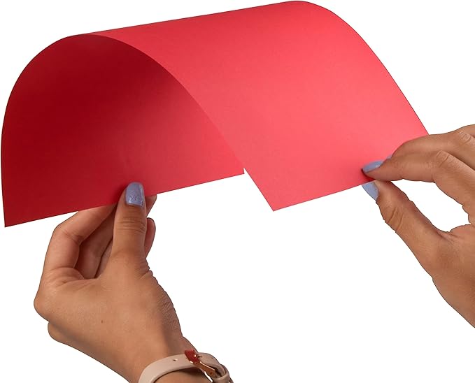 JAM PAPER Colored 24lb Paper - 90 gsm - 8.5 x 11 - Red Recycled - 100 Sheets/Pack