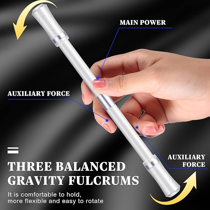 Outus 2 Pieces Spinning Pen Rolling Finger Rotating Gaming Trick Pen Mod with Tutorial No Refill Stress Releasing Brain Training Toys for Adults Office Supplies(Mixed Color)