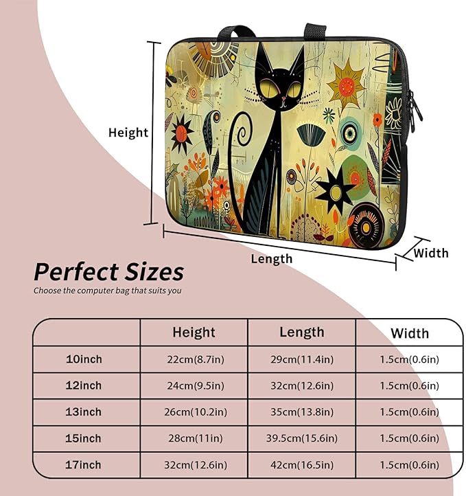 Laptop Sleeve Case Bag 15 inch, Graffiti Cat Slim Carrying Case Durable Handbag Travel Laptop Bag for 15 inch MacBook Air M3/M2/15 Pro/Surface Laptop 7/6/5/4/3/ Dell XPS 15 Plus