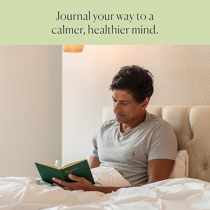The Three Question Journal Dr. Rangan Chatterjee - Daily Gratitude Journal 2025 for Mindfulness, Stress Relief, Guided Journal for Daily Mental Wellness Personal Growth - Linen - Intelligent Change