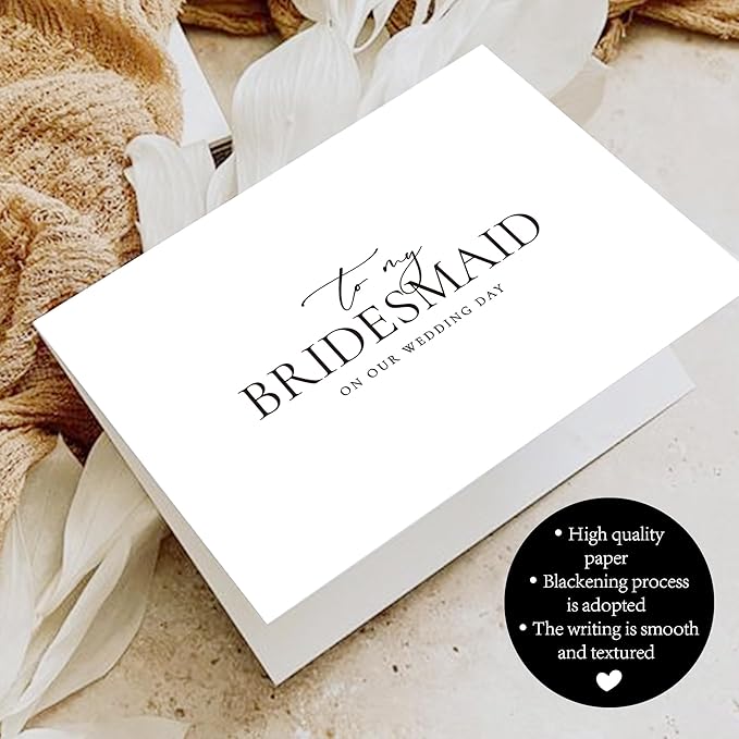 Bridesmaid Proposal Card with Envelope, To My Bridesmaid On Our Wedding Day Cards.（Bridesmaid A）