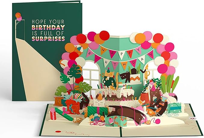 Lovepop Birthday Pop-Up Card for Her, Him, Men, Women - 3D Animal Greeting Cards - Full of Surprises - 5" x 7" - Blank Notecard & Envelope Included