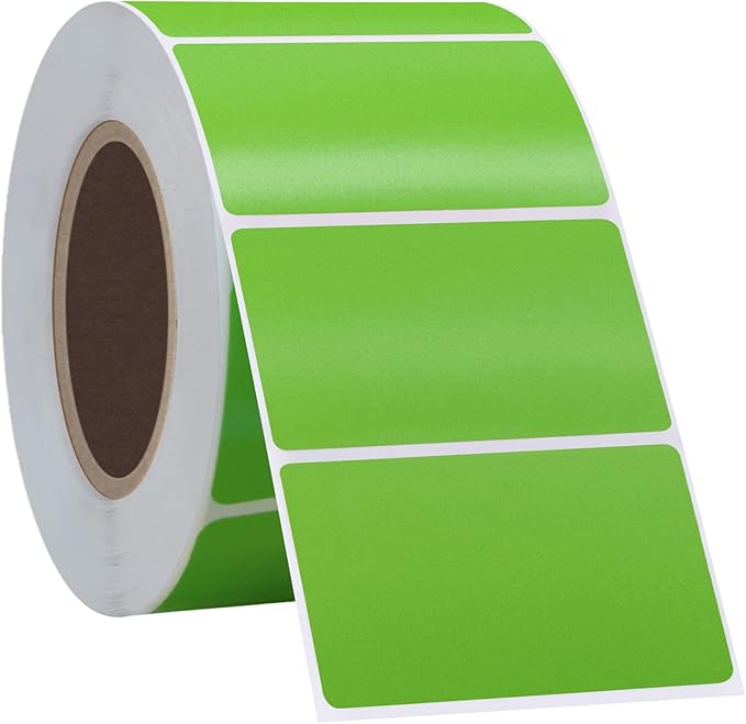 Hybsk 2.25x1.25 inch Color Direct Thermal Labels for Shipping, Barcodes, Address, Compatible with Rollo Label Printer & Zebra Desktop Printers(2.25"x1.25",Green)