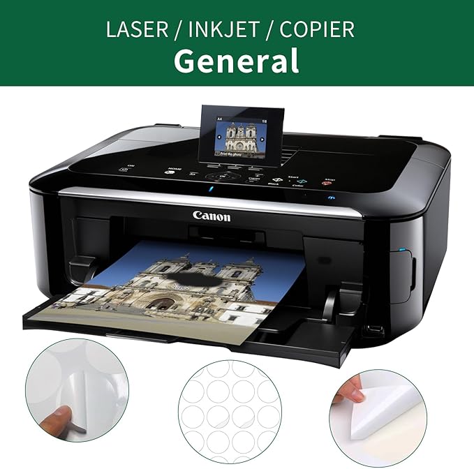 2 Inch Colored Round Labels,4 Colors Assorted(Red,Yellow,Blue,Green),20 Sheets,240 Tags in Total,Color Coding Labels for Laser/Inkjet Printers,2" Colorful Dot Stickers,Letter Size