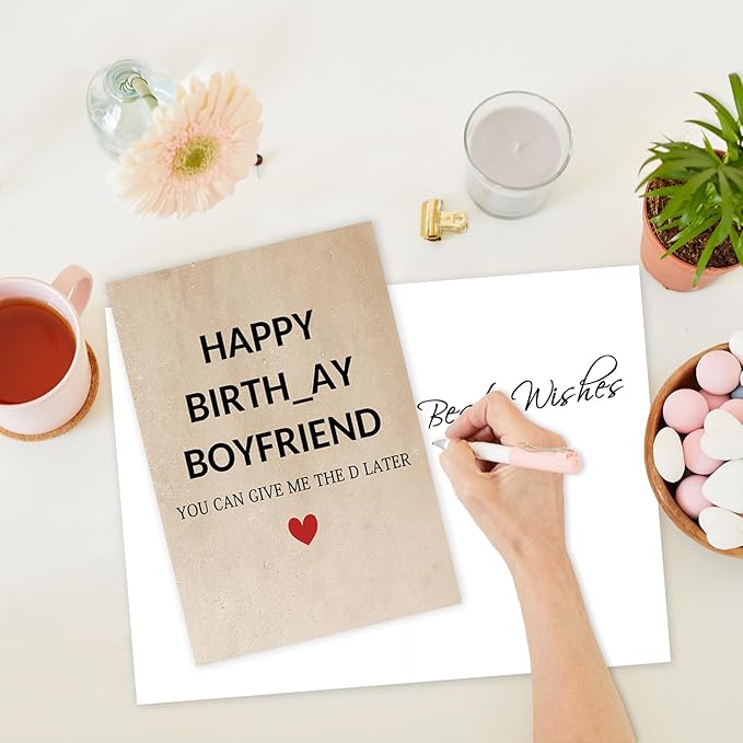 Funny Birthday Card for Boyfriend from Girlfriend, Rude Birthday Gifts for Boyfriend, Humor Boyfriend Birthday Card, Romantic Boyfriend Bday Decorations Ideas