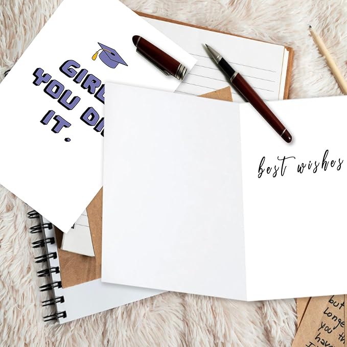 OJsensai Happy Graduation Card for Girls, Great High School Graduation Gifts for Bestie Friend Daughter Sister Niece, You Did It