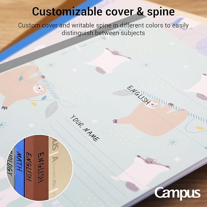 KOKUYO Composition Notebooks, 3 Pack Campus B5 Comp Book with Dotted A 7mm Rule, 40 Sheets, School Lined Notebook in Blue Green Yellow, Cute Journal for Women Girls Work Study Note Taking Japan Import