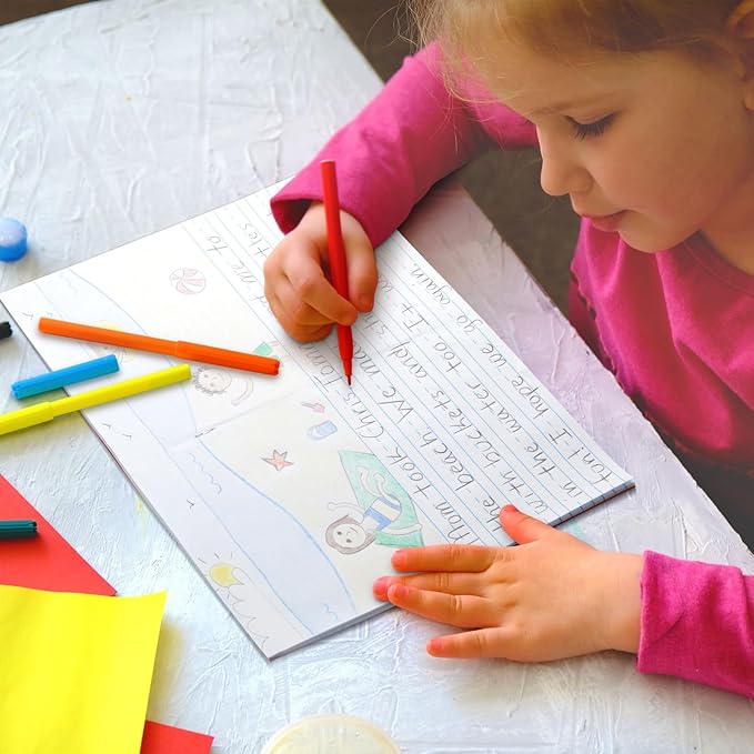 Bright Creations 6 Pack of Blank Books for Kids to Write Stories, Make your Own Comic, Journal, or Book, Paperback (6 Colors, 12 Sheets/24 Pages, 5.5x8.5 in)