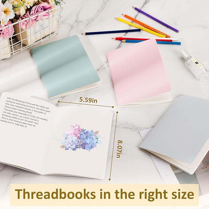Ddaowanx Notebooks, Journals in Bulk, Blank Paper Sketchbooks, 72 Pages, 36 Sheets, 80GSM, 8.3x5.5 Inch, A5 Size, Travel Writing Notebooks Journal for Office School Supplies (Blank-8pack, 8 Colors)