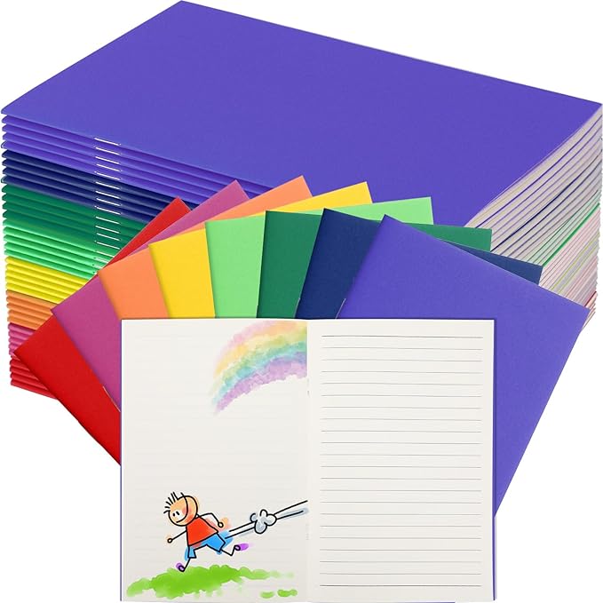 Gueevin 24 Pcs Blank Books for Kids to Write Stories Bulk Composition Notebooks Colorful Soft Cover Notebooks for Drawing Ruled Lined Journals Sketching Kindergarten Easter Gift (Stylish Colors)