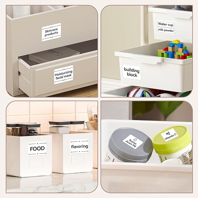 3 Rolls White Labels for NIIMBOT B1 B21 B3S K3 Label Maker, 2'' x 2'' (50x50mm) Printer Labels, Food Labels for Jars, Personalized Editable Labels for Home/School/Office