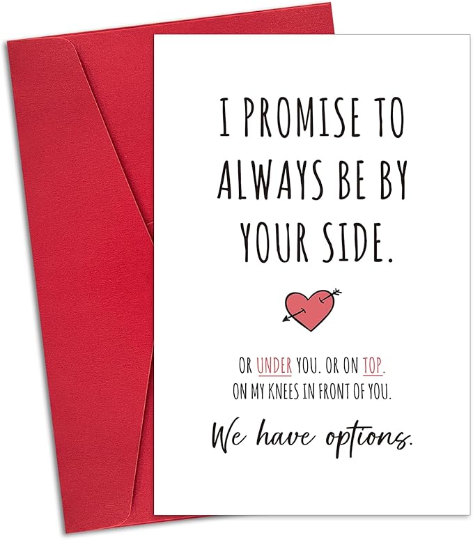 Ogeby Funny Valentines Day Card Gifts for Boyfriend Girlfriend, Cute Valentines Day Gifts for Him Her Husband, I Promise to Always Be by Your Side