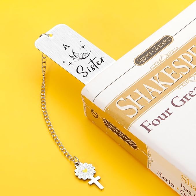 Sister Gifts from Sister Gifts for Women, Sister in Law Sister Birthday Christmas Gifts for Women Friend Sister Bookmarks for Book Lover First Communion Confirmation Graduation Friendship Gifts