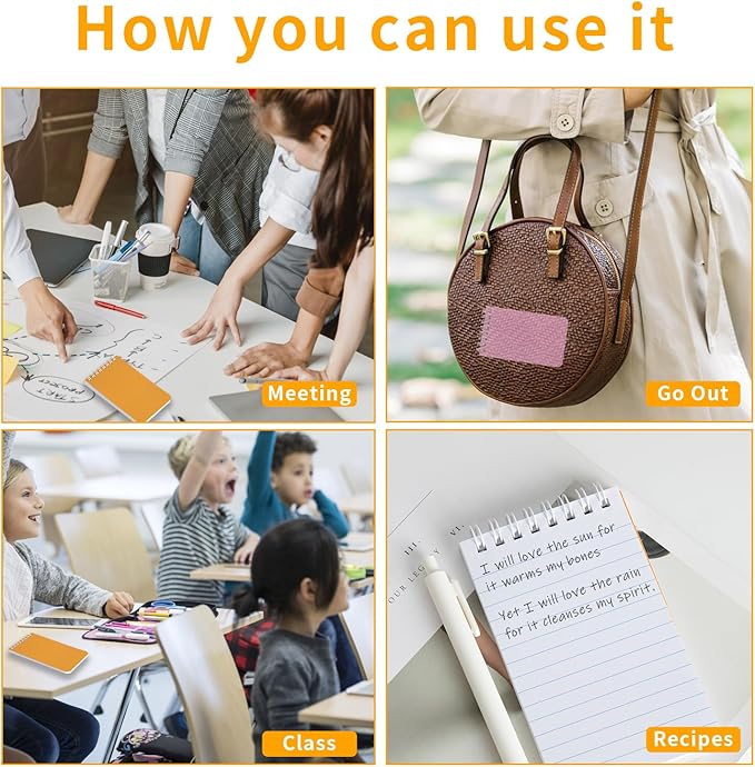 6pack Pocket Notebook Small Notepad Pocket Notepad Small Spiral Notebooks 3X5Inches (6-2)