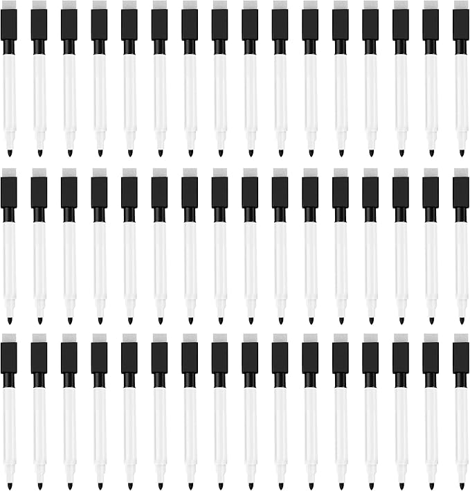 IHPUKIDI Magnetic Dry Erase Markers Fine Point Tip, 48-Pack Whiteboard Markers Dry Erase Marker with Eraser Cap, Low Odor Whiteboard Markers for Kids Teachers