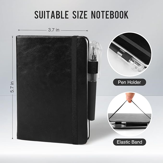 Small Notebook College Ruled 12 Pack (Black) 3.7x5.7 in Pocket Notebook Bulk Journaling Notebooks Mini Hardcover Lined Note Pads with Pens for Work Business Travel and Office Supplies